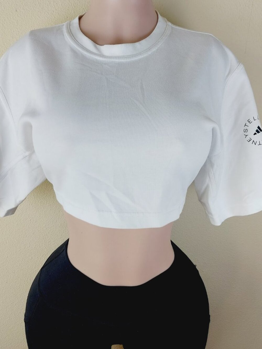 Adidas Women's White Stella McCartney Boxy Cut Casual Crop Top Size M - Picture 2 of 11